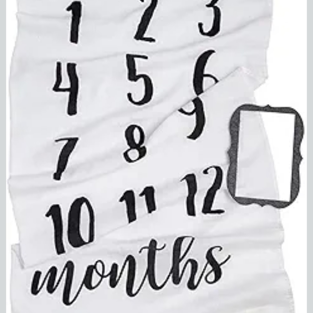 Mud Pie monthly milestone blanket photo prop set 47"x47" 100% cotton